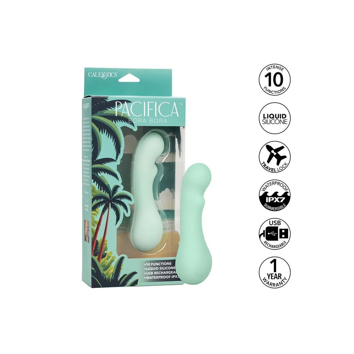 Pacifica Bora Bora Estimulator G-Spot 10 Vibrationen Aqua von Calexotics | Fesselliebe.de