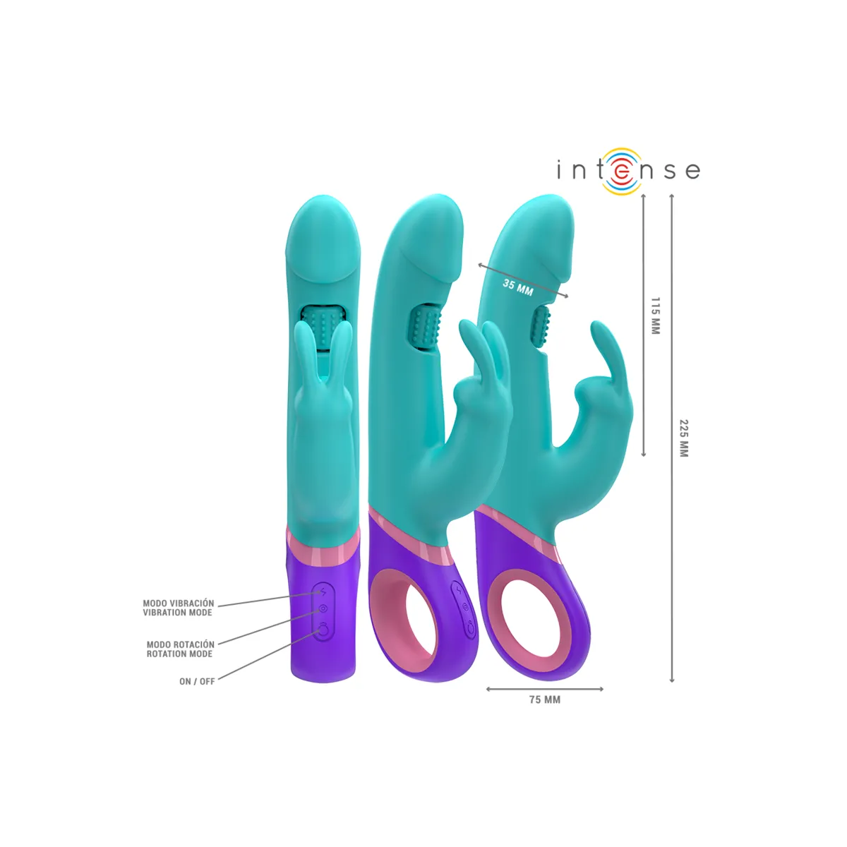 Monica Rabbit Vibrator mit Rotierendem G-Spot-Stimulator Blau von Intense Fun | Fesselliebe.de