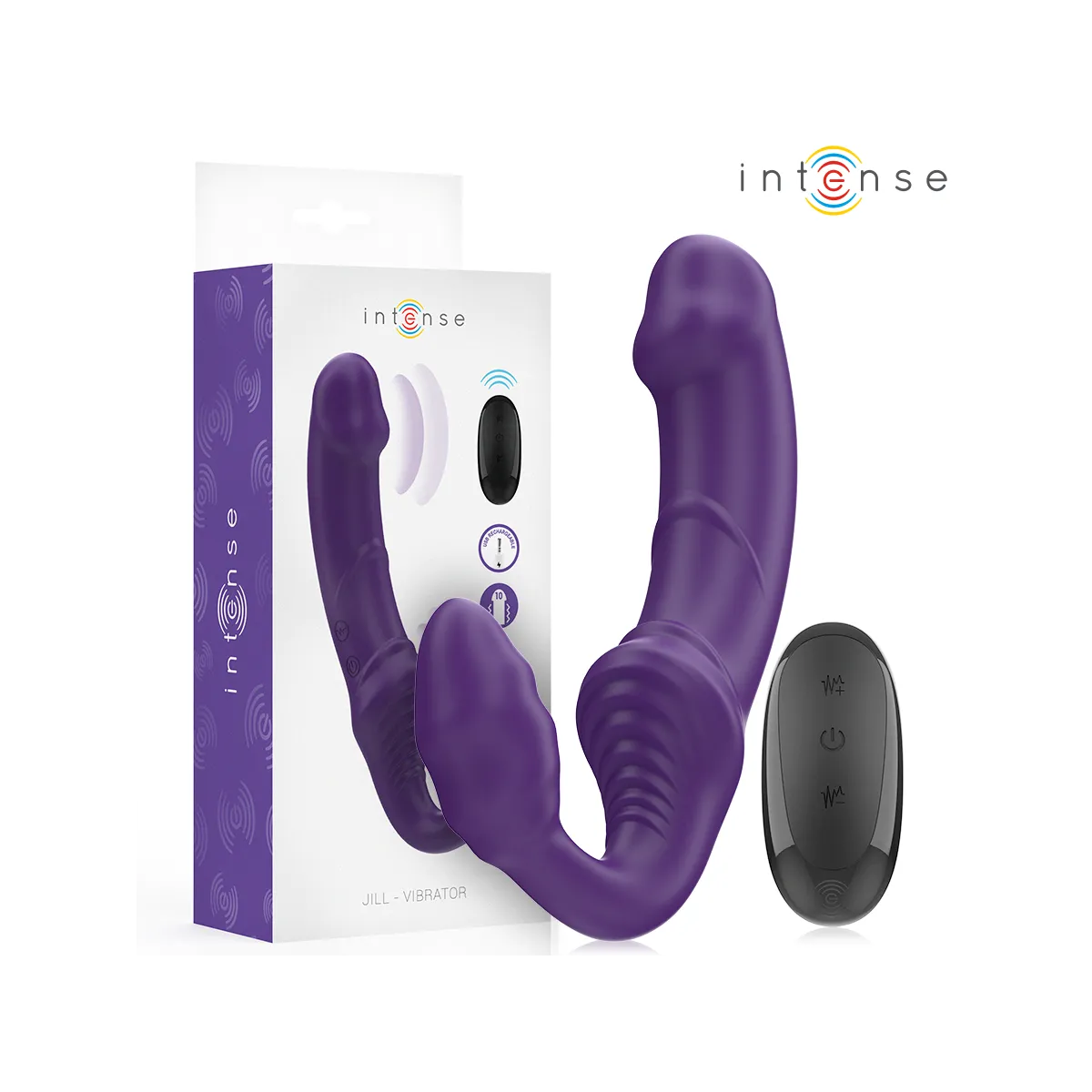 Jill Doppelvibrator 20 cm Lila mit Fernbedienung von Intense Fun | Fesselliebe.de