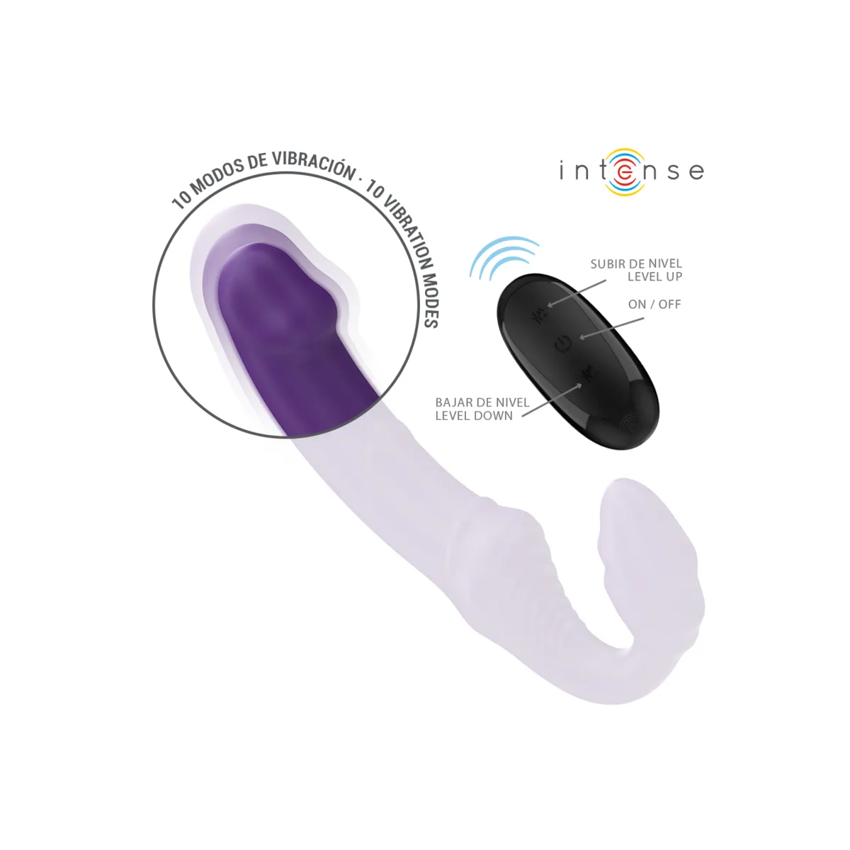 Jill Doppelvibrator 20 cm Lila mit Fernbedienung von Intense Fun | Fesselliebe.de