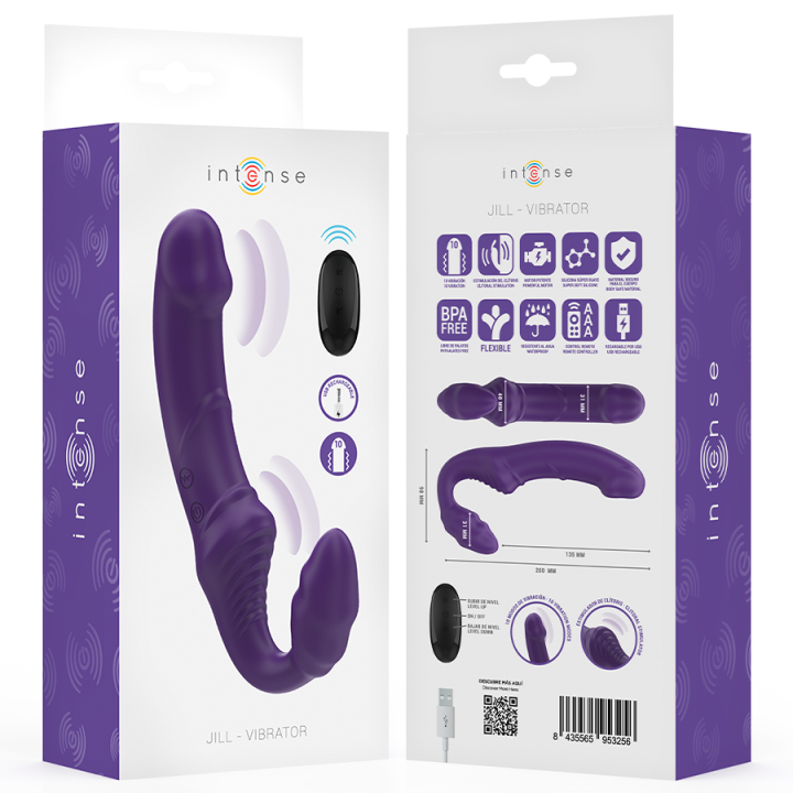 Jill Doppelvibrator 20 cm Lila mit Fernbedienung von Intense Fun | Fesselliebe.de