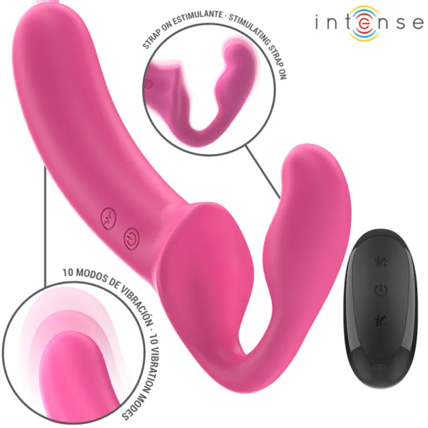 Amy Doppelvibrator 20 cm Rosa mit Fernbedienung von Intense Fun | Fesselliebe.de