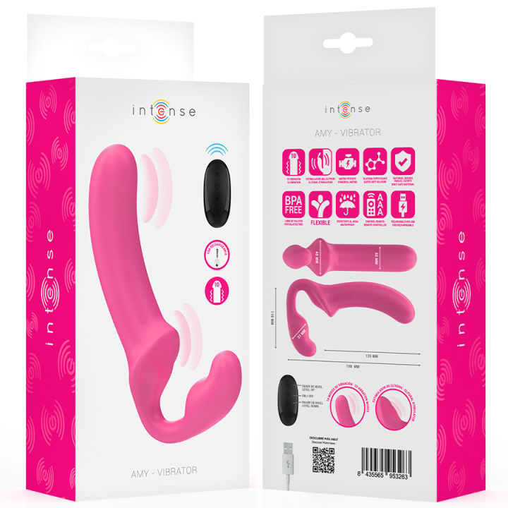 Amy Doppelvibrator 20 cm Rosa mit Fernbedienung von Intense Fun | Fesselliebe.de