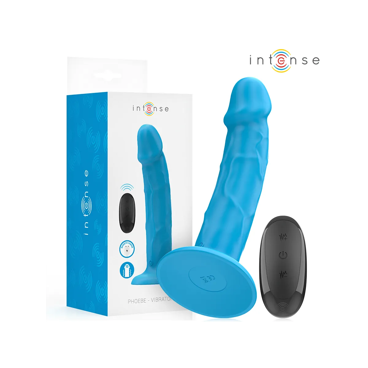 Phoebe Realistischer Vibrator 10 Vibrationen Blaue mit Fernbedienung von Intense Fun | Fesselliebe.de