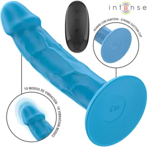 Phoebe Realistischer Vibrator 10 Vibrationen Blaue mit Fernbedienung von Intense Fun