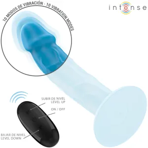 Phoebe Realistischer Vibrator 10 Vibrationen Blaue mit Fernbedienung von Intense Fun