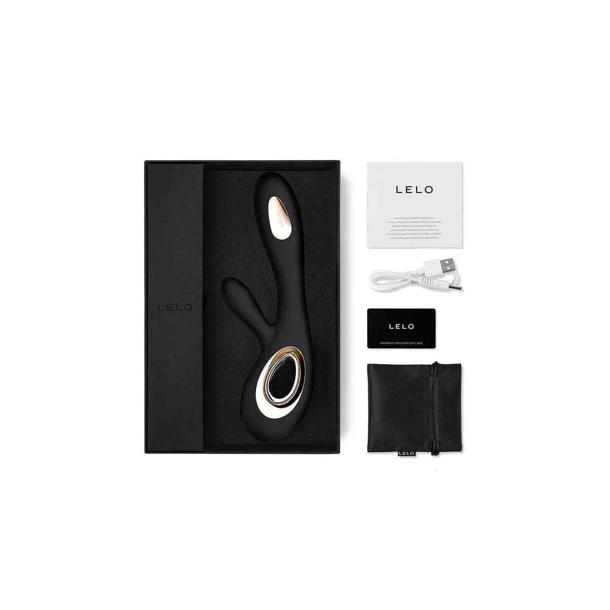 Soraya Wave Vibrator Rabbit Schwarz von Lelo | Fesselliebe.de