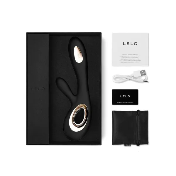 Soraya Wave Vibrator Rabbit Schwarz von Lelo | Fesselliebe.de