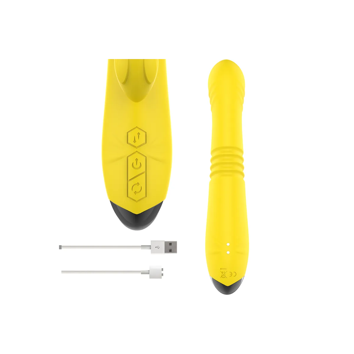 Toky Multifunktionsvibrator Up & Down mit Klitorelstimulator Gelb von Intense Fun | Fesselliebe.de