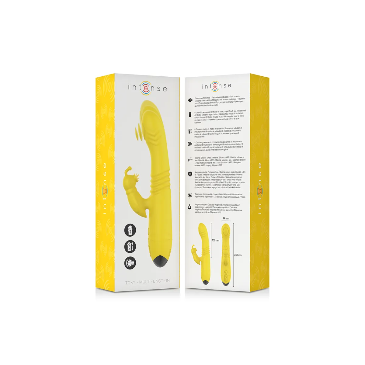 Toky Multifunktionsvibrator Up & Down mit Klitorelstimulator Gelb von Intense Fun | Fesselliebe.de