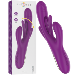 Apolo wiederaufladbarer Multifunktionsvibrator 7 Vibrationen mit Lila Schwingender Zunge von Intense Fun | Fesselliebe.de