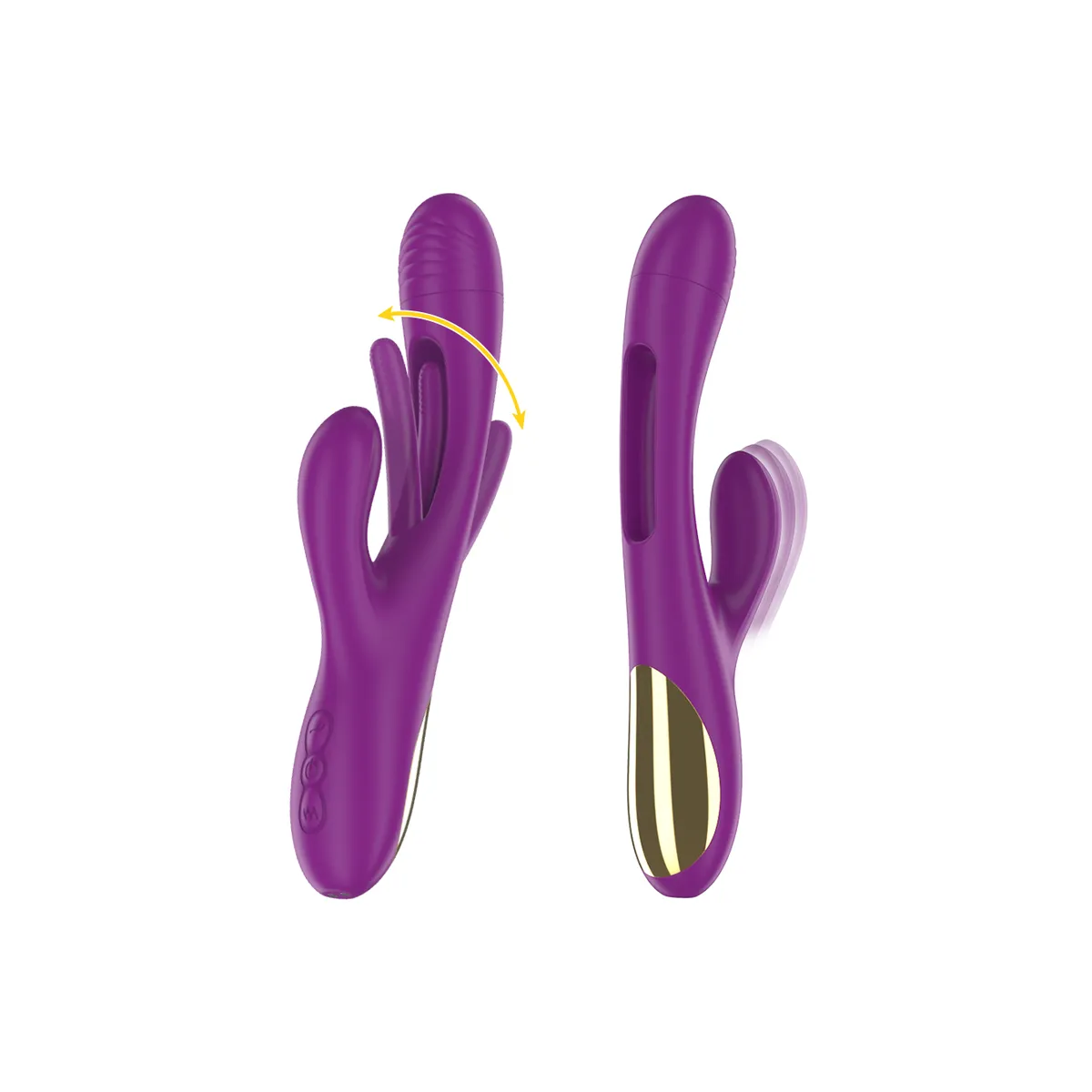 Apolo wiederaufladbarer Multifunktionsvibrator 7 Vibrationen mit Lila Schwingender Zunge von Intense Fun | Fesselliebe.de