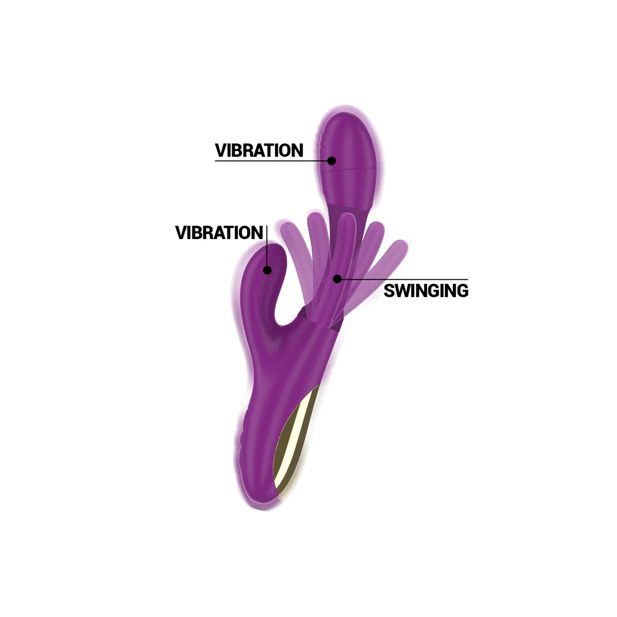 Apolo wiederaufladbarer Multifunktionsvibrator 7 Vibrationen mit Lila Schwingender Zunge von Intense Fun | Fesselliebe.de