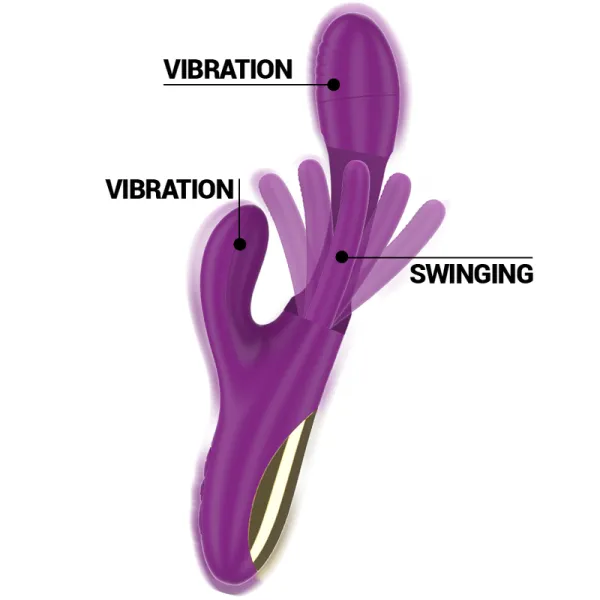 Apolo wiederaufladbarer Multifunktionsvibrator 7 Vibrationen mit Lila Schwingender Zunge von Intense Fun | Fesselliebe.de
