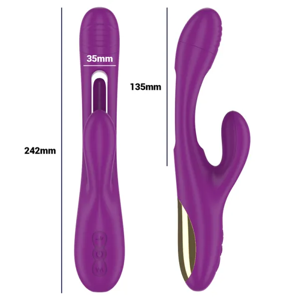 Apolo wiederaufladbarer Multifunktionsvibrator 7 Vibrationen mit Lila Schwingender Zunge von Intense Fun | Fesselliebe.de