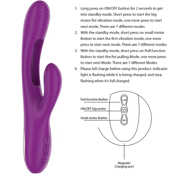Apolo wiederaufladbarer Multifunktionsvibrator 7 Vibrationen mit Lila Schwingender Zunge von Intense Fun | Fesselliebe.de