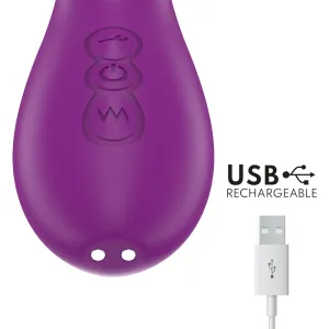 Apolo wiederaufladbarer Multifunktionsvibrator 7 Vibrationen mit Lila Schwingender Zunge von Intense Fun