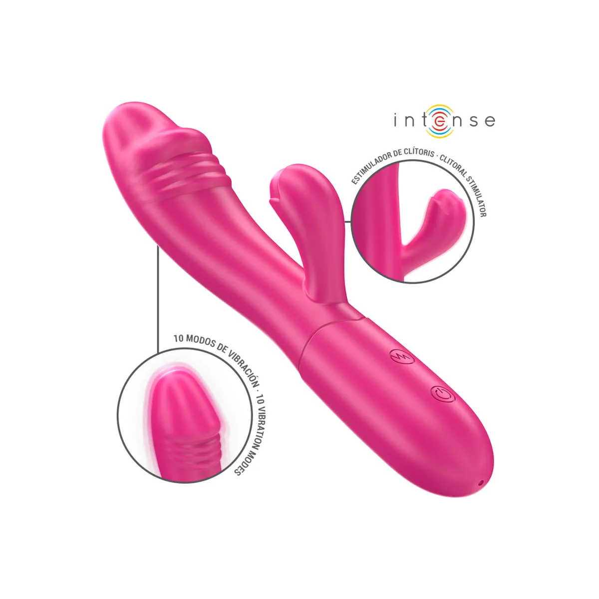 Ivy Flexibler Vibrator 10 Vibrationen mit Stimulierender Zunge Rosa von Intense Fun | Fesselliebe.de