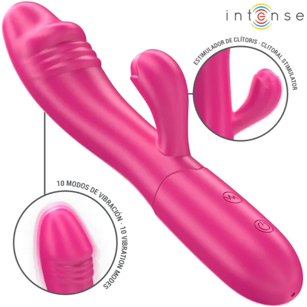 Ivy Flexibler Vibrator 10 Vibrationen mit Stimulierender Zunge Rosa von Intense Fun | Fesselliebe.de