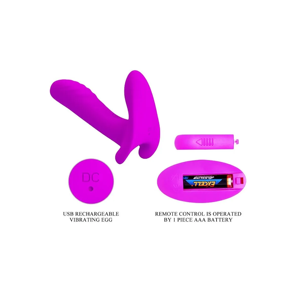 Massager & Vibrator 12 Vibrationen mit Fernbedienung Lila von Pretty Love | Fesselliebe.de