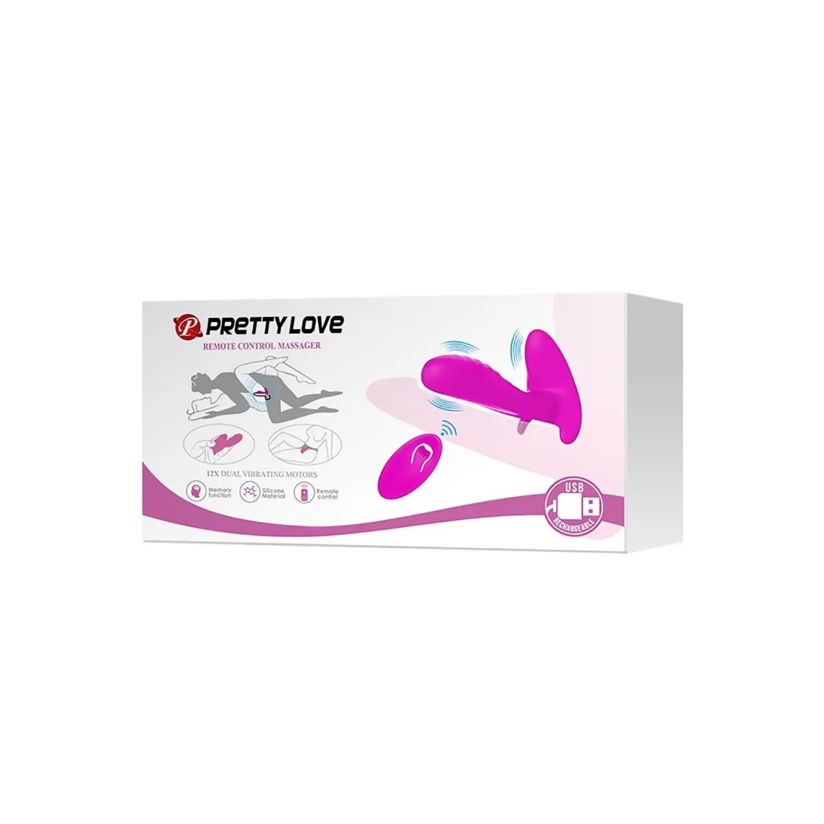 Massager & Vibrator 12 Vibrationen mit Fernbedienung Lila von Pretty Love | Fesselliebe.de