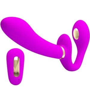 Thunderbird Doppelter Strap-On-Vibrator mit Fernbedienung Lila von Pretty Love | Fesselliebe.de