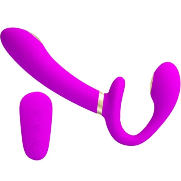 Thunderbird Doppelter Strap-On-Vibrator mit Fernbedienung Lila von Pretty Love | Fesselliebe.de