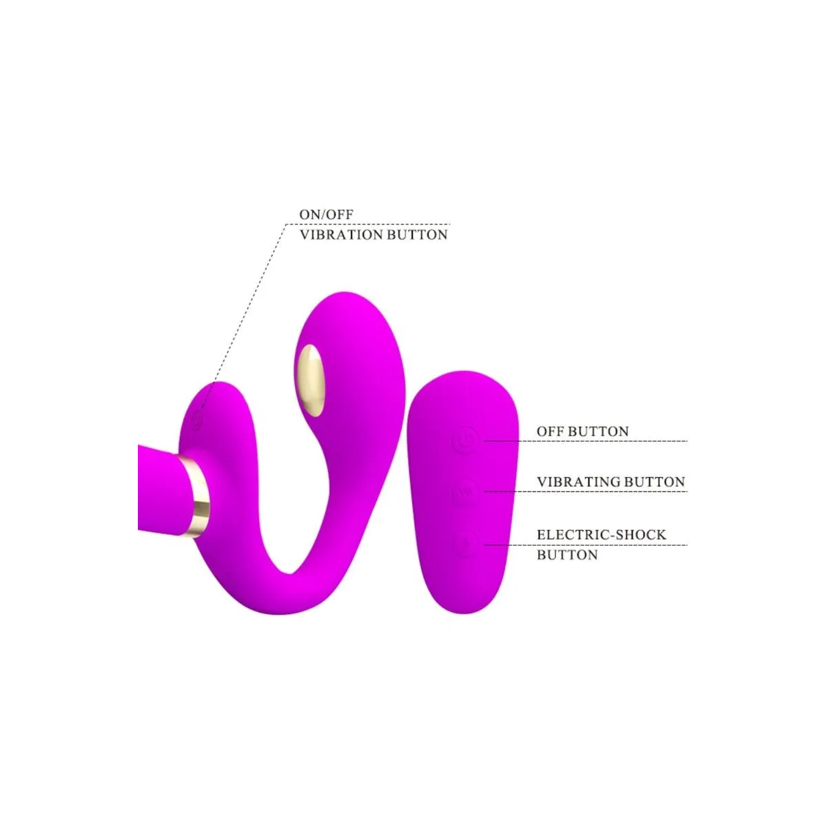 Thunderbird Doppelter Strap-On-Vibrator mit Fernbedienung Lila von Pretty Love | Fesselliebe.de