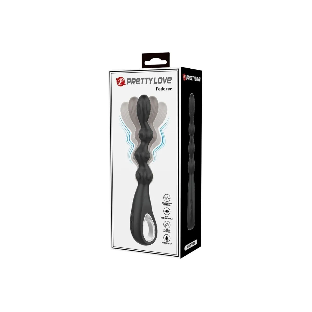 Federer Analvibrator 12 Vibrationen Schwarz von Pretty Love | Fesselliebe.de