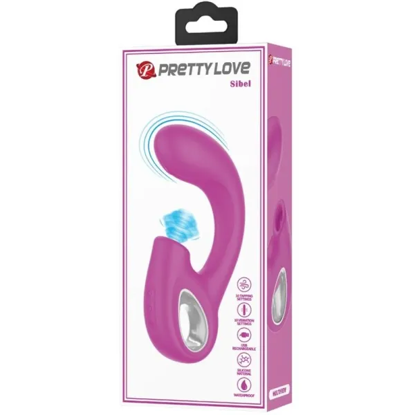 Sibel Sibel G-Spot Vibrator + Klitoris-Stimulator 10 Vibrationen Lila von Pretty Love | Fesselliebe.de