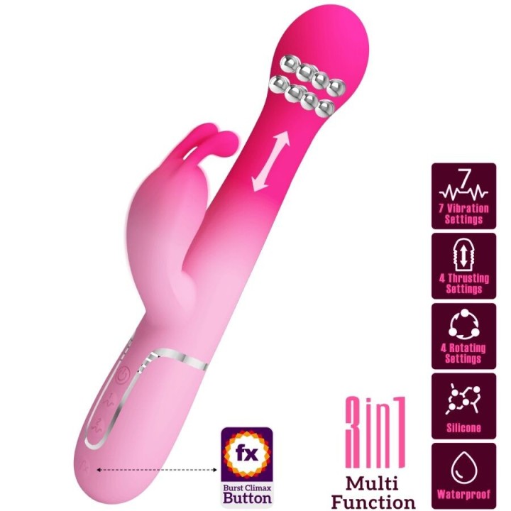 Dejon 3 In 1 Multifunktions-Rabbit-Vibrator Rosa von Pretty Love | Fesselliebe.de