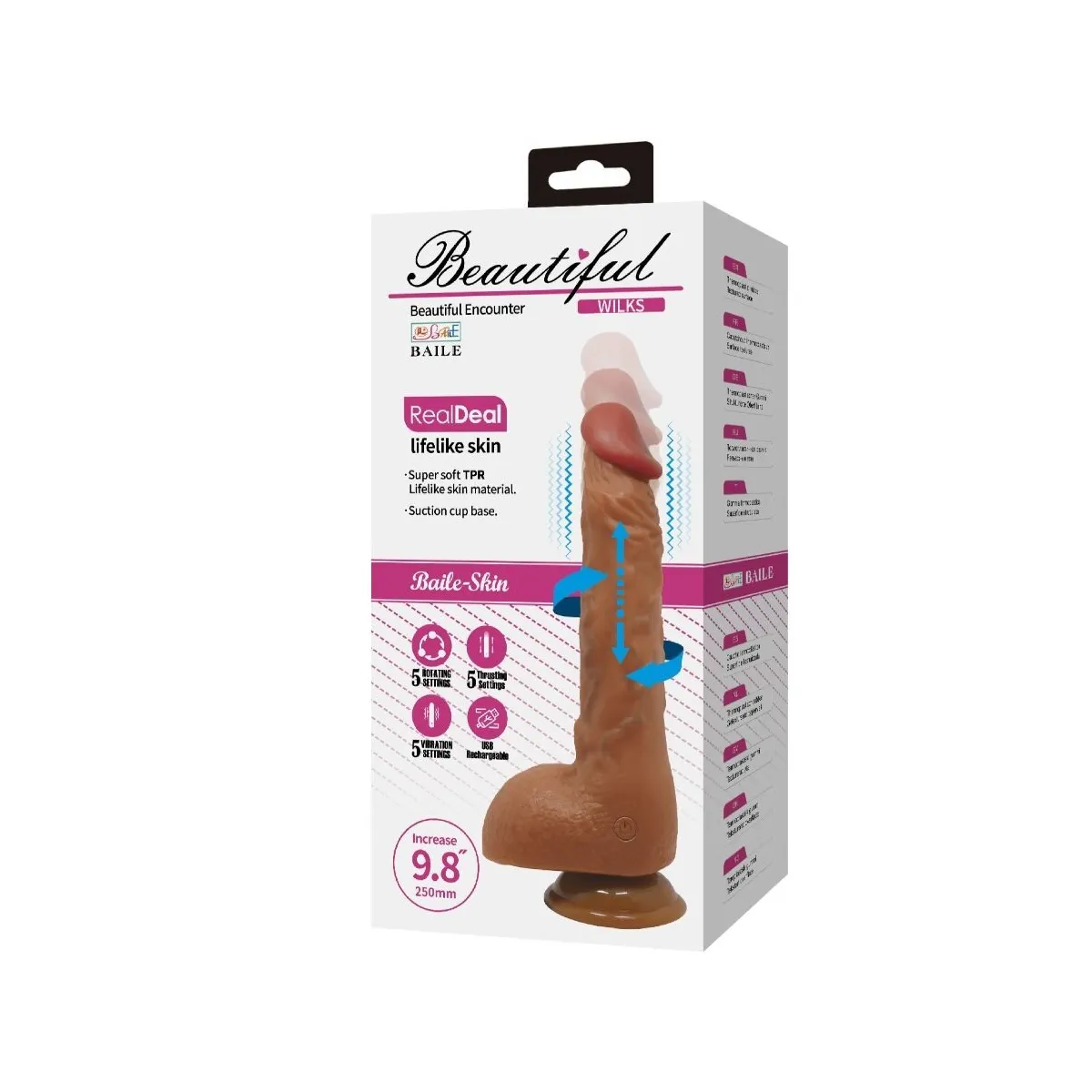 Wilks 5 Einstellungen Realistischer Vibrator 25 cm Mulato von Baile | Fesselliebe.de