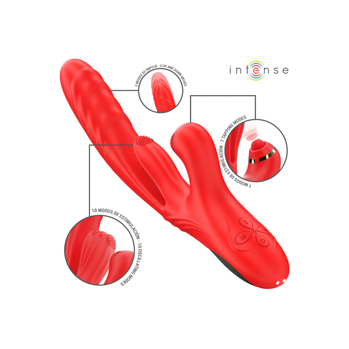 Rosalia Multifunktionsvibrator 3 In 1 Rot von Intense Fun | Fesselliebe.de