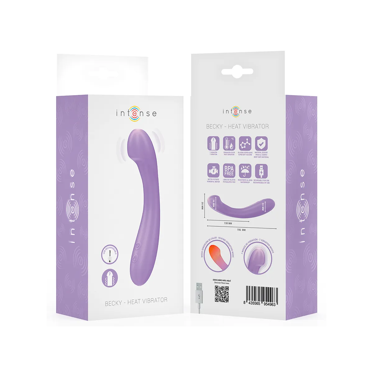 Becky Vibrator 19 cm Heizbar 7 Vibrationen Lila von Intense Fun | Fesselliebe.de