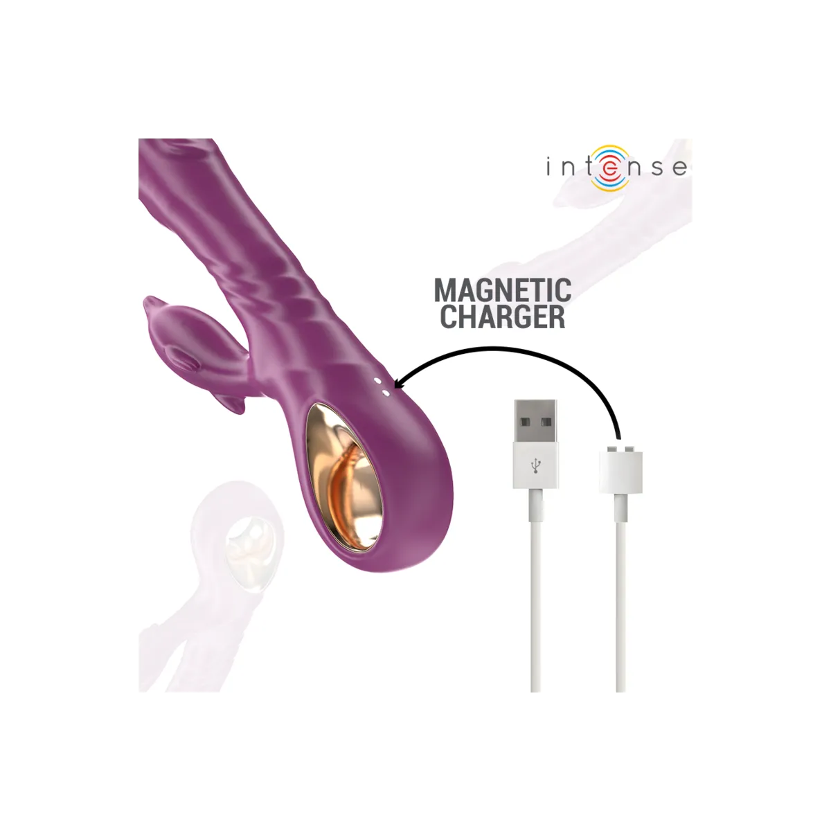 Halle Multifunktionsvibrator mit Delfin-Stimulierender Zunge Lila von Intense Fun | Fesselliebe.de