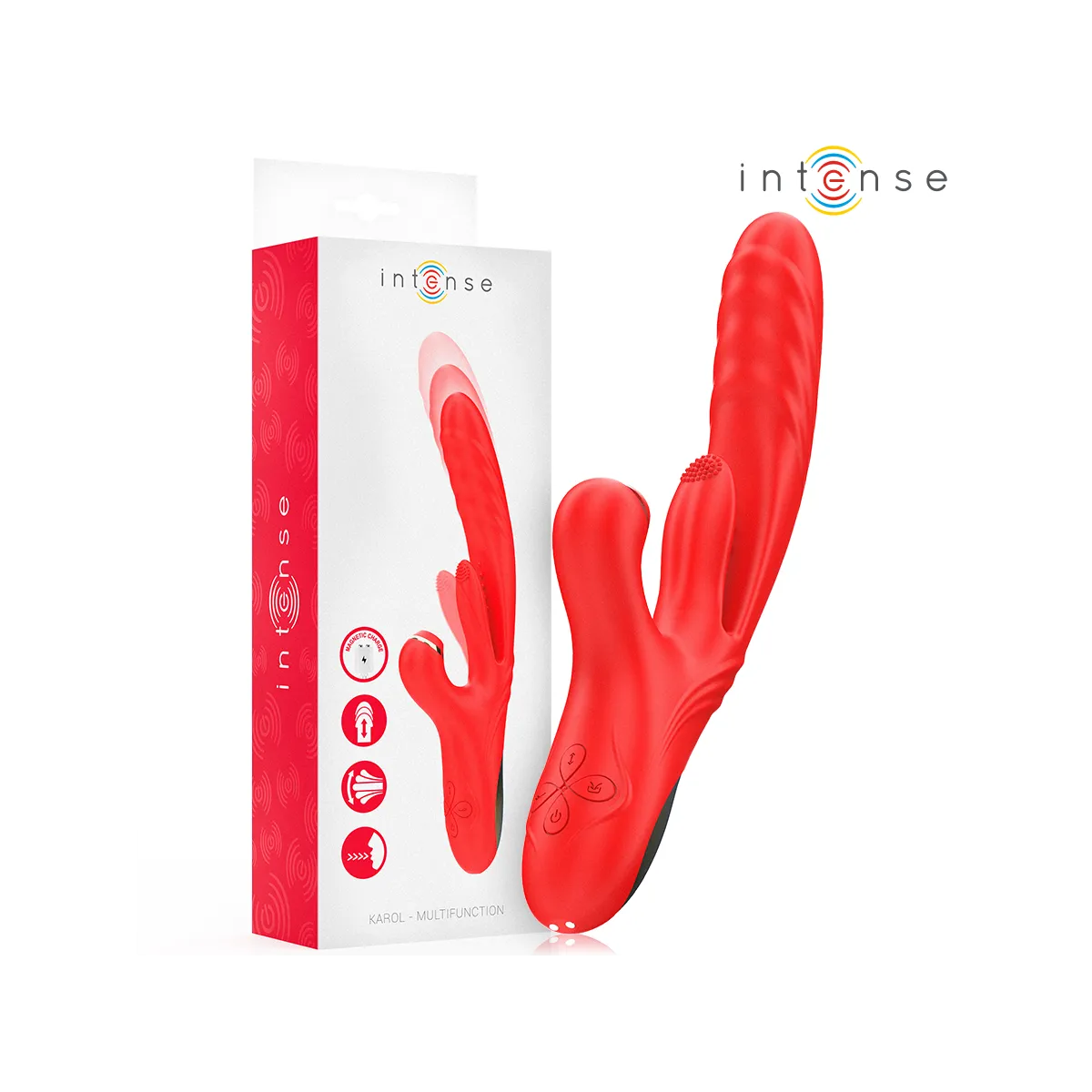 Karol Multifunktionsvibrator Stoss & Stimulation & Stimulierende Wellen Rot von Intense Fun | Fesselliebe.de
