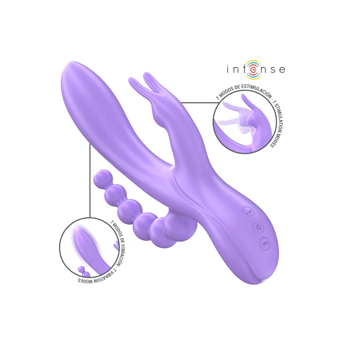 Miko Dreifachvibrator Rabbit & Stimulator & Anal 7 Vibrationen Lila von Intense Fun | Fesselliebe.de