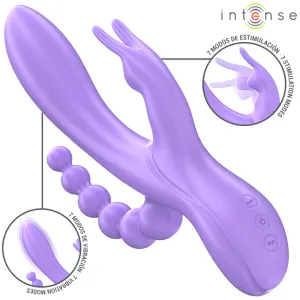 Miko Dreifachvibrator Rabbit & Stimulator & Anal 7 Vibrationen Lila von Intense Fun