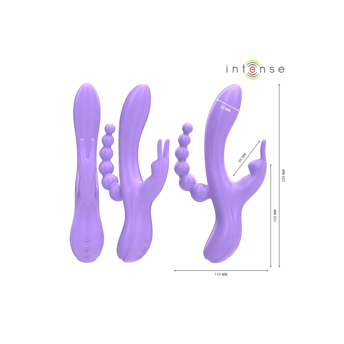 Miko Dreifachvibrator Rabbit & Stimulator & Anal 7 Vibrationen Lila von Intense Fun | Fesselliebe.de