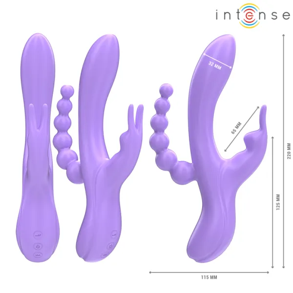 Miko Dreifachvibrator Rabbit & Stimulator & Anal 7 Vibrationen Lila von Intense Fun | Fesselliebe.de