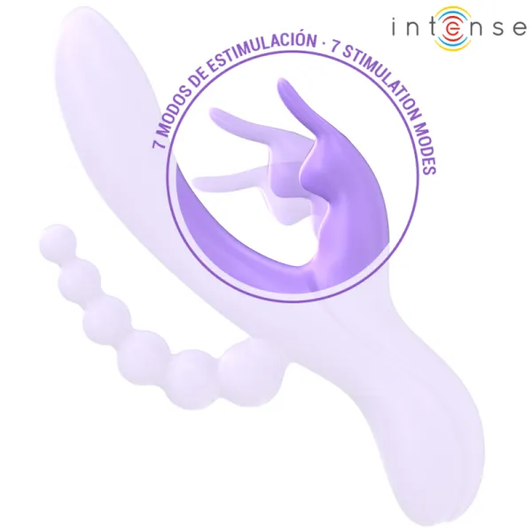 Miko Dreifachvibrator Rabbit & Stimulator & Anal 7 Vibrationen Lila von Intense Fun | Fesselliebe.de