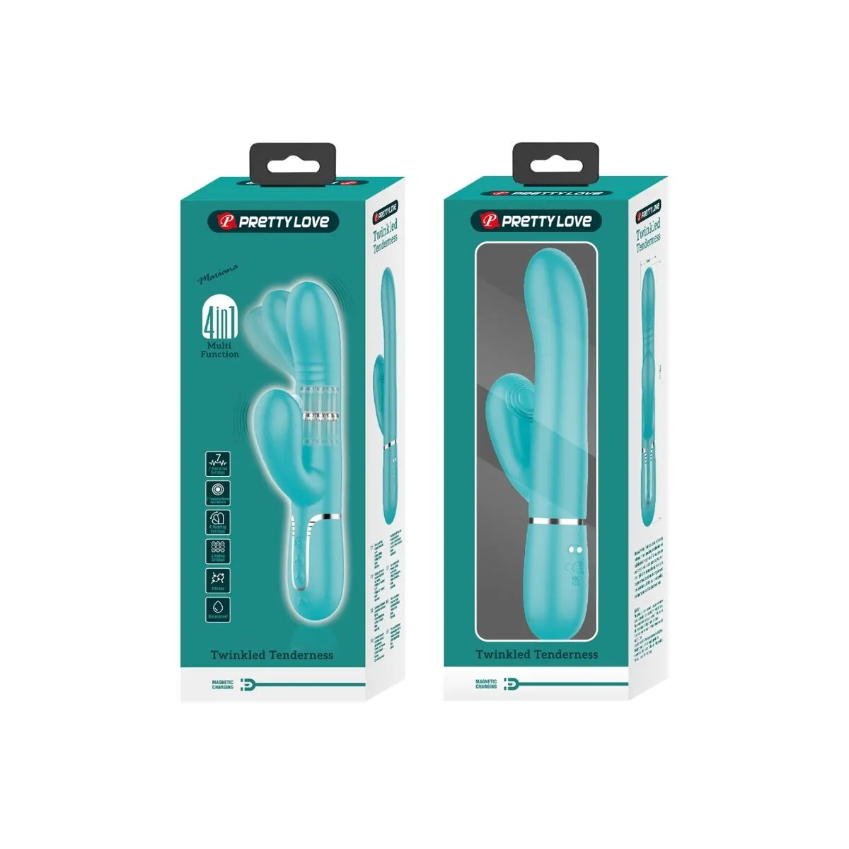 Multifunktions-G-Spot-Vibrator Aqua Grün von Pretty Love Flirtation | Fesselliebe.de