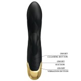 Schwarzer wiederaufladbarer, Vergoldeter Luxusvibrator von Pretty Love C-Type | Fesselliebe.de
