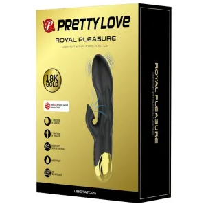 Schwarzer wiederaufladbarer, Vergoldeter Luxusvibrator von Pretty Love C-Type