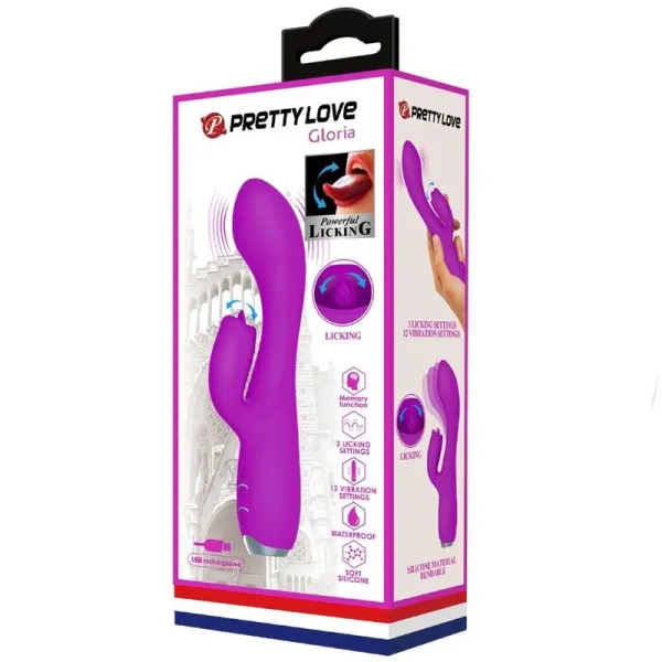 Gloria wiederaufladbarer Rabbitvibrator, Wasserdicht, Lila von Pretty Love C-Type | Fesselliebe.de
