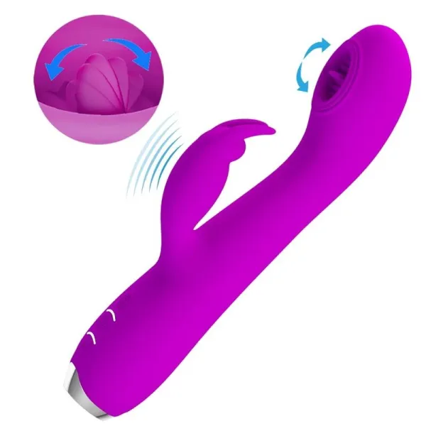 Rachel wiederaufladbarer Vibrator mit Lila Saugnapf von Pretty Love C-Type | Fesselliebe.de