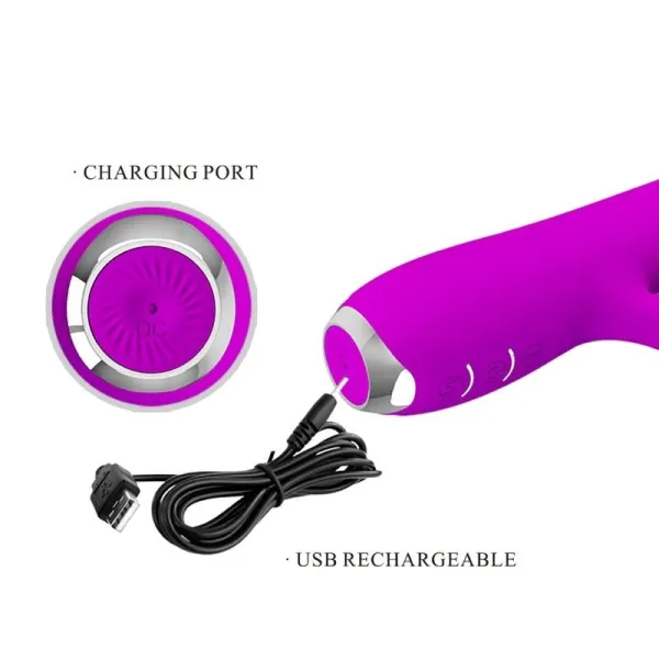 Rachel wiederaufladbarer Vibrator mit Lila Saugnapf von Pretty Love C-Type | Fesselliebe.de