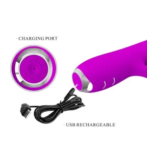Rachel wiederaufladbarer Vibrator mit Lila Saugnapf von Pretty Love C-Type