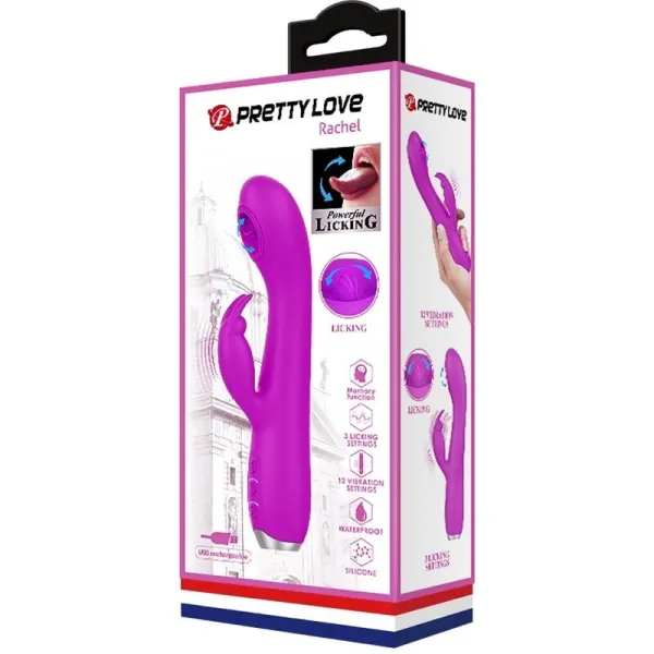 Rachel wiederaufladbarer Vibrator mit Lila Saugnapf von Pretty Love C-Type | Fesselliebe.de