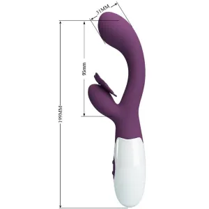 Butterfly Kiss Rabbit Vibrator & G-Spot Stimulator Lila von Pretty Love Flirtation